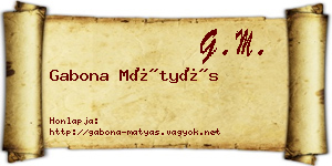Gabona Mátyás névjegykártya